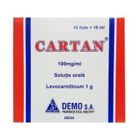 Картан 100мг/мл 10мл №10 р-р д/приема внутрь (Левокарнитин)